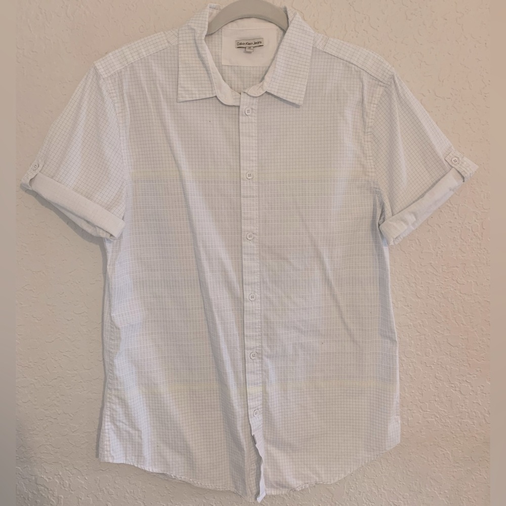Calvin Klein mens button up shirt adjustable sleeves